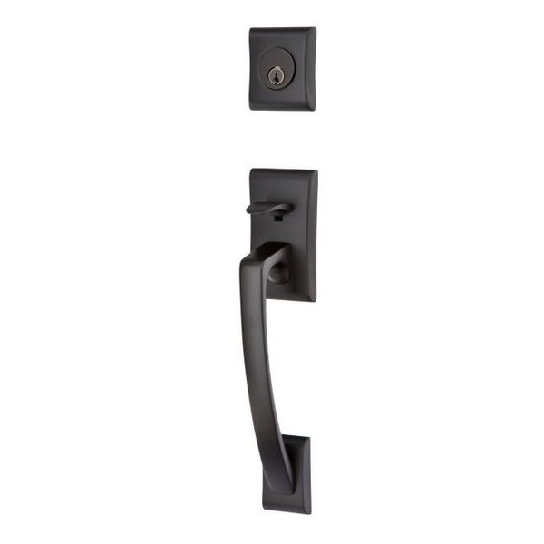 Flat Black Handleset 4827SQUUS19, EMTEK, Mfr# 4827SQUUS19